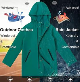 img 2 attached to 🌧️ SOLOCOTE Kids Rain Jacket: Hooded Rubber RainCoats for Girls & Boys (Size 5-14Y) - Waterproof & Windproof