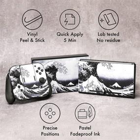 img 3 attached to 🌊 Enhance Your Nintendo Switch with BelugaDesign Wave Switch Skin: Stylish Sticker Wrap Vinyl Decal - Japanese Water Ocean Theme, Compatible with Nintendo Switch (Gray)