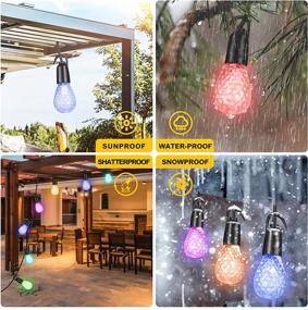 img 2 attached to 49Ft FFZ Outdoor String Lights with Remote Control & Phone App – Color Changing Dimmable LED String Light for Garden Decor, Backyard Patio Lights String (Water-Proof Shatterproof Hook, 25 Bulbs)