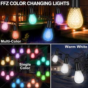 img 3 attached to 49Ft FFZ Outdoor String Lights with Remote Control & Phone App – Color Changing Dimmable LED String Light for Garden Decor, Backyard Patio Lights String (Water-Proof Shatterproof Hook, 25 Bulbs)