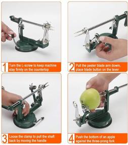 img 3 attached to Efficient 3-in-1 Apple Peeler Slicer Corer - Heavy Duty Die Apple Peelers with Strong Suction Base