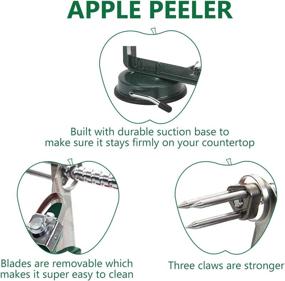 img 1 attached to Efficient 3-in-1 Apple Peeler Slicer Corer - Heavy Duty Die Apple Peelers with Strong Suction Base