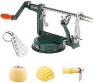 efficient 3-in-1 apple peeler slicer corer - heavy duty die apple peelers with strong suction base logo