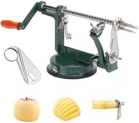 img 4 attached to Efficient 3-in-1 Apple Peeler Slicer Corer - Heavy Duty Die Apple Peelers with Strong Suction Base