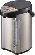 zojirushi 4-liter hybrid water boiler and warmer: efficient stainless dark brown appliance logo