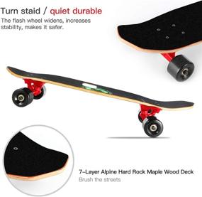 img 1 attached to 🛹 28-inch Mini Cruiser Skateboard Cruiser with Canadian Maple Deck - Specially Designed for Kids, Teens, and Adults