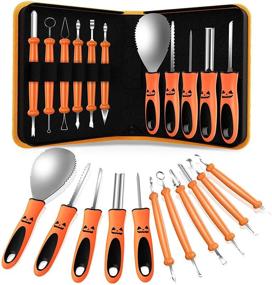 img 4 attached to 🎃 Halloween Pumpkin Carving Kit - QcoQce 11pcs Stainless Steel Professional Pumpkin Carving Knife Set with Handbag for Adults, Durable Pumpkin Carving Tools for Halloween Decorating