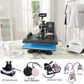 img 2 attached to 👕 WOOKRAYS Heat Press 8 in 1 Combo Machine: 360° Swing Away Sublimation Tshirt Printer 12x15" - Ideal for T Shirts, Hats, Mugs, Caps, Plates