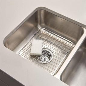 img 3 attached to 🛁 iDesign Gia Metal Grid: Ultimate Non-Skid Sink Protector for Kitchen, Bathroom, Basement, Garage - Polished, Set of 1