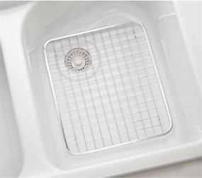 img 1 attached to 🛁 iDesign Gia Metal Grid: Ultimate Non-Skid Sink Protector for Kitchen, Bathroom, Basement, Garage - Polished, Set of 1