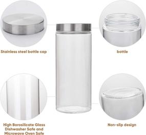 img 2 attached to 🏺 Premium Glass Kitchen Storage Canister Jars with Stainless Steel Lids - 4-Pack Assorted Sizes (27/44/57/71 OZ) for Your Kitchen