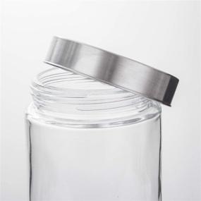 img 1 attached to 🏺 Premium Glass Kitchen Storage Canister Jars with Stainless Steel Lids - 4-Pack Assorted Sizes (27/44/57/71 OZ) for Your Kitchen