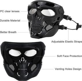 img 1 attached to Versatile Airsoft Full Face Tactical Paintball Mask with Clear 🎭 Lens: Perfect for Halloween, Cosplay Costume Parties, and Outdoor CS Games