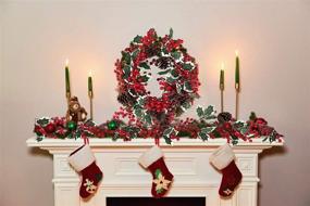 img 2 attached to 🎄 RECUTMS 6.5FT Red Berry Christmas Garland: Festive Indoor/Outdoor Holiday Decor with Pine Cone, Perfect for Fireplace, Stairs, Garden Gate, and More!