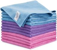 🧽 buff pro multi surface microfiber towels (16"x16") - pink, purple, blue: effective cleaning for all surfaces logo