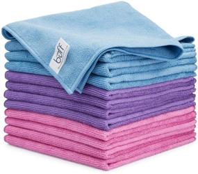 img 4 attached to 🧽 Buff Pro Multi Surface Microfiber Towels (16"x16") - Pink, Purple, Blue: Effective Cleaning for All Surfaces