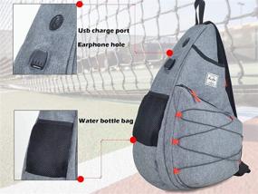 img 2 attached to Tennis Racquetball Pickleball Crossbody Backpack Sports & Fitness