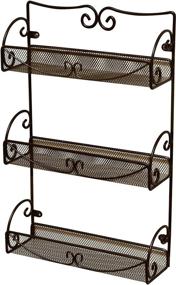 img 4 attached to Bronze 3-Tier Wall Mounted Spice Rack by DecoBros