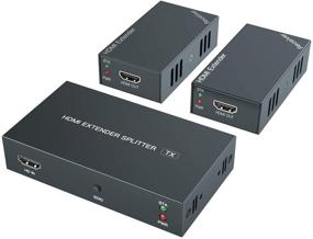 img 4 attached to 🔌 HDMI-преобразователь 1 к 2: передача видео в формате 1080p HD на расстояние до 50 м / 165 фт по Ethernet-кабелю Cat5e/6 с двумя локальными выходами HDMI - совместим с компьютером, камерой, проектором и телевизором.