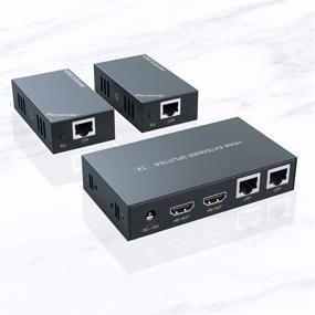img 3 attached to 🔌 HDMI Extender 1 to 2 Splitter: Transmit 1080p HD Video Over 50m/165ft Ethernet Cat5e/6 with 2 HDMI Local Output - Compatible with Computer/Camera/Projector/TV