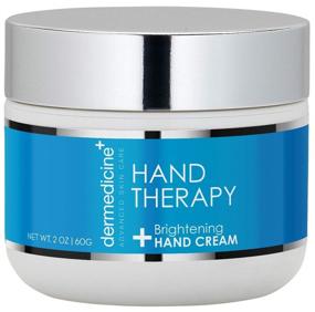 img 4 attached to 👐 Dermedicine Hand Therapy Brightening Cream - Nourishing Dry Hands with Jojoba Seed Oil, Squalene, Apricot Oil & Vitamin E - Soothing & Rejuvenating for Men & Women - 2 oz (60g)