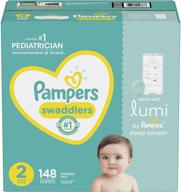 👶 lumi by pampers, size 2 diapers, jumbo pack - compatible with lumi sleep system (sold separately), 148 count logo