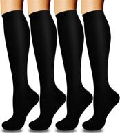 🧦 compression socks for women & men - optimal circulation (4 pairs) | ideal support for running, hiking, athletic sports, flight travel логотип