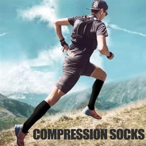 img 2 attached to 🧦 Compression Socks for Women & Men - Optimal Circulation (4 Pairs) | Ideal Support for Running, Hiking, Athletic Sports, Flight Travel