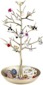 img 4 attached to 📿 Organize and Display Your Jewelry with the Stylish WELL-STRONG Jewelry Tree Necklace Earring Holder in Gold - Perfect for Women, Girls & Teens!