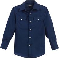 gioberti boys solid western long sleeve shirt - casual style with pearl snaps logo