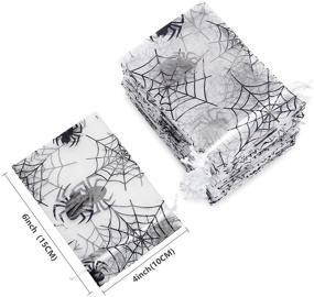 img 4 attached to 🎃 Halloween Organza Bags for Kids Halloween Party Favors - Bulk Pack of 100PCS, 4x6" Candy Bags with Spider Bat Design - Ideal for Trick or Treat and Gift Giving