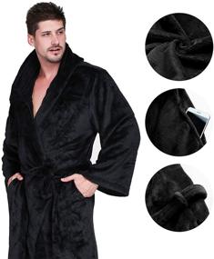 img 2 attached to Whoyun Bathrobe Hooded Lightweight Flannel