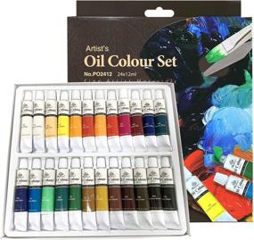 img 4 attached to Premium PHOENIX Oil Color Paint Set - 24 Tubes x 12 ml for Kids, Students, Beginners & Artists