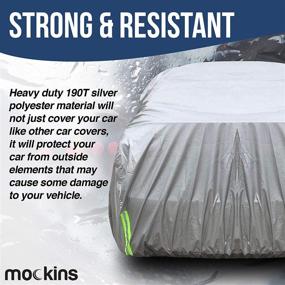 img 1 attached to 🚗 Накидка для автомобиля Mockins размером 200" x 75" x 60" из водонепроницаемого серебристого полиэстера - для любых погодных условий и дышащая, защищает ваше транспортное средство от всех внешних факторов