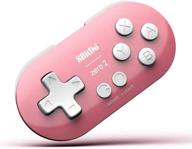 🎮 compact and versatile: 8bitdo zero 2 mini bluetooth gamepad for switch windows android macos steam raspberry pi (pink) logo