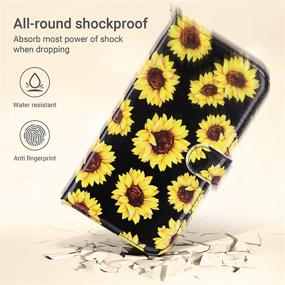 img 2 attached to 🌻 ULAK Women's iPhone 12 Pro Max Wallet Case: Sunflower Design, Flip PU Leather, Kickstand, Credit Card Holders — Protective & Shockproof