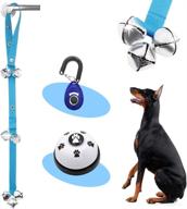 🔔 supet 4 pack dog doorbells: premium training bells & clicker combo for dog potty/puppy training - adjustable knob bells for dog door - 1 clicker, 1/2 door bells, 1 training bell included логотип