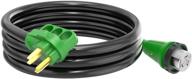 🔌 rvguard 50a 15ft rv power extension cord | heavy duty stw wire w/ led power indicator | storage bag | nema 14-50p to ss2-50r locking connector | green | etl listed logo