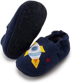 img 3 attached to 👶 HsdsBebe Infant Baby Boys Girls Cotton Slipper Sneaker: Non-Slip Sole Baby Shoes with Cartoon Animal Design – Perfect for First Walkers and Crib House