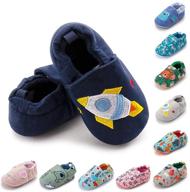 👶 hsdsbebe infant baby boys girls cotton slipper sneaker: non-slip sole baby shoes with cartoon animal design – perfect for first walkers and crib house logo