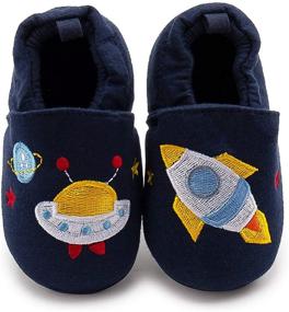 img 2 attached to 👶 HsdsBebe Infant Baby Boys Girls Cotton Slipper Sneaker: Non-Slip Sole Baby Shoes with Cartoon Animal Design – Perfect for First Walkers and Crib House