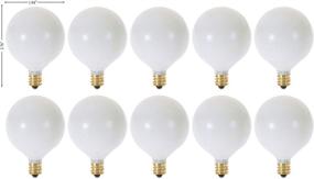 img 3 attached to (Pack of 10) G16.5 White Finish Decorative (E12) Candelabra Base Globe Shape Incandescent 120V G16 1/2 Light Bulbs (15 Pack)