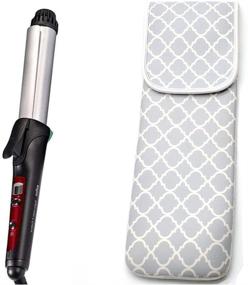 img 4 attached to 👩 ALLENLIFE Women's Neoprene Curling Iron and Flat Iron Storage Case - Heat Resistant Curling Wand Travel Holder Pouch Cover Bag -Water-Resistant (Grey Chevron)