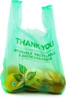 100 pack of biodegradable reusable plastic t-shirt bags - eco-friendly & compostable grocery shopping thank you bags - recyclable trash basket bags логотип