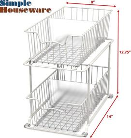 img 3 attached to SimpleHouseware Cabinet Basket Drawer Organizer