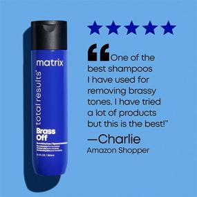 img 1 attached to 🧴 Brass Off Blue Shampoo by MATRIX Total Results - Dark Blonde & Brunette Hair Refresher that Neutralizes Brassy Tones