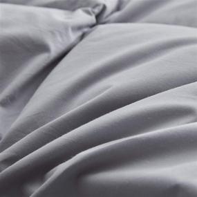 img 1 attached to 🛌 SHEONE Queen Size Goose Down Comforter - 100% Cotton Cover, Corner Tabs, 50 Oz Fill Weight, 700+ Fill Power, All-Season Comforetr, Silver Grey Fabric