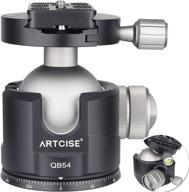 📷 low profile ball head with 54mm ball for 360° panoramic views - cnc aluminium alloy metal ball-head for tripods, arca swiss quick release plate - max load 77lbs/35kg logo