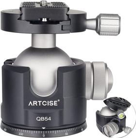 img 4 attached to 📷 Low Profile Ball Head with 54mm Ball for 360° Panoramic Views - CNC Aluminium Alloy Metal Ball-Head for Tripods, Arca Swiss Quick Release Plate - Max Load 77lbs/35kg