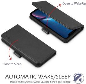 img 1 attached to 📱 TUCCH iPhone Xs Case, iPhone Xs Wallet Case with RFID Blocking & Wireless Charging, PU Leather Stand Flip Cover Card Slot, Magnetic [Shockproof TPU Shell] [Auto Wake/Sleep], Compatible with iPhone Xs - Black